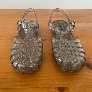 London Rebel, Sparkle/Glitter Jelly Sandal, Melissa Look-alike, Silver, Size 9